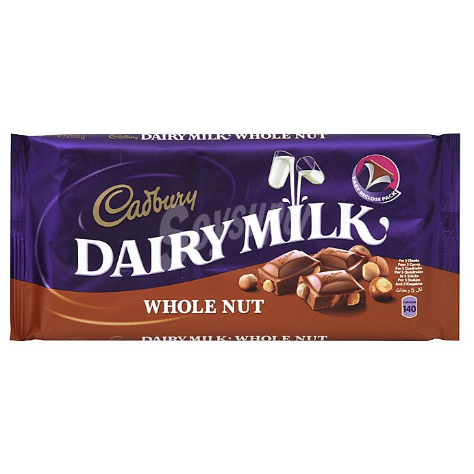 Dairy Milk Whole Nut chocolate con leche y avellanas enteras