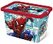 Caja infantil para ordenación con diseño de Spiderman y tapa cierre click, 13 litros, disney.