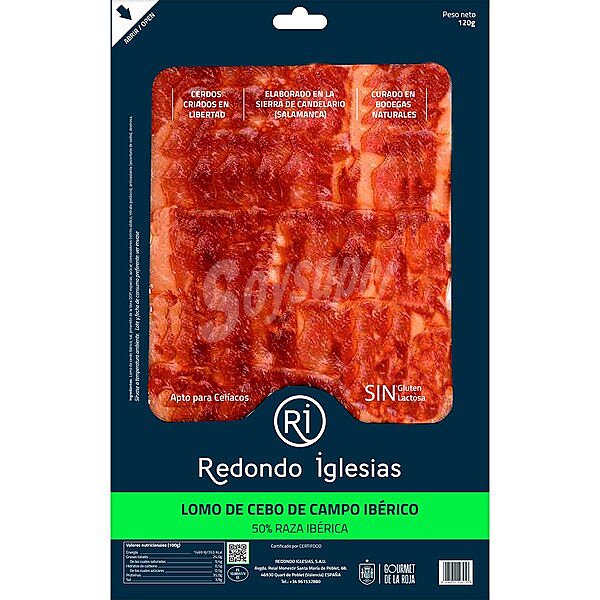 Lomo de cebo de campo ibérico 50% raza ibérica en lonchas sin gluten