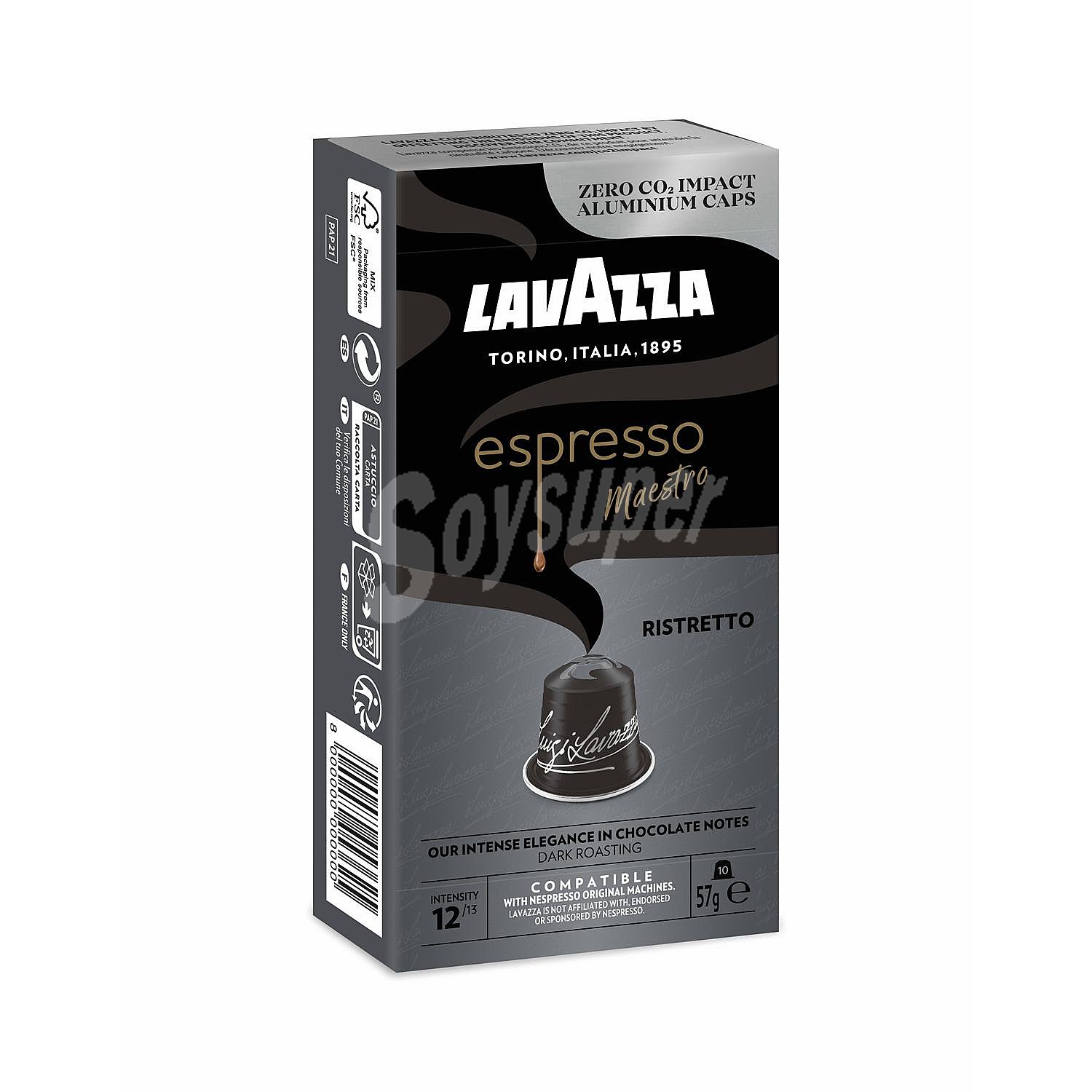 Café espresso ristretto en cápsulas Lavazza compatible con Nespresso