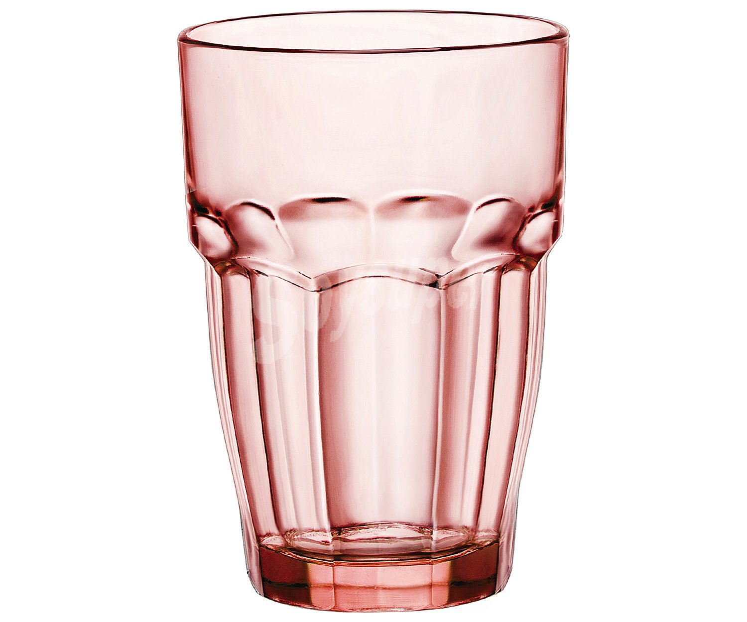 Vaso bajo de vidrio color rosa, 0,37 litros, Rocks bormioli.