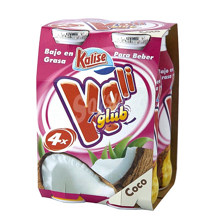 Kaliglub yogur líquido con pulpa de coco bajo en grasa sin gluten