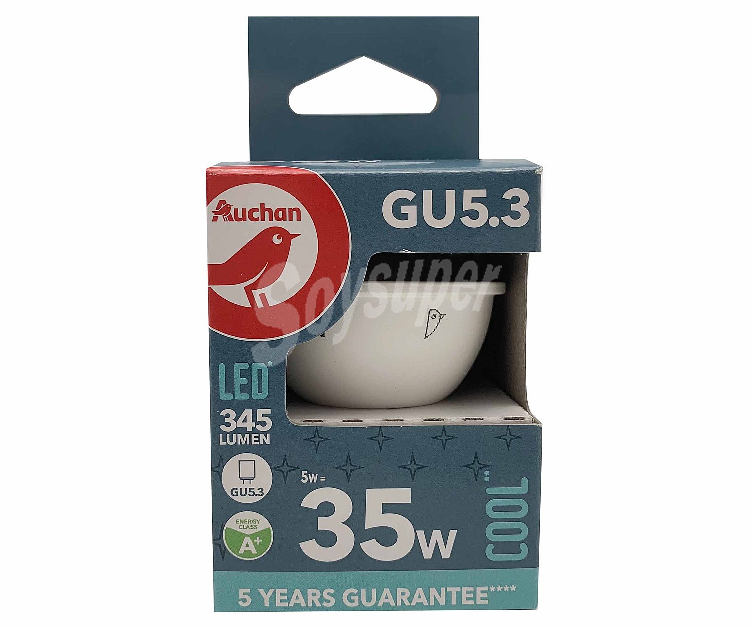 Bombilla Led GU5.3, 5W=35W, luz fría alcampo