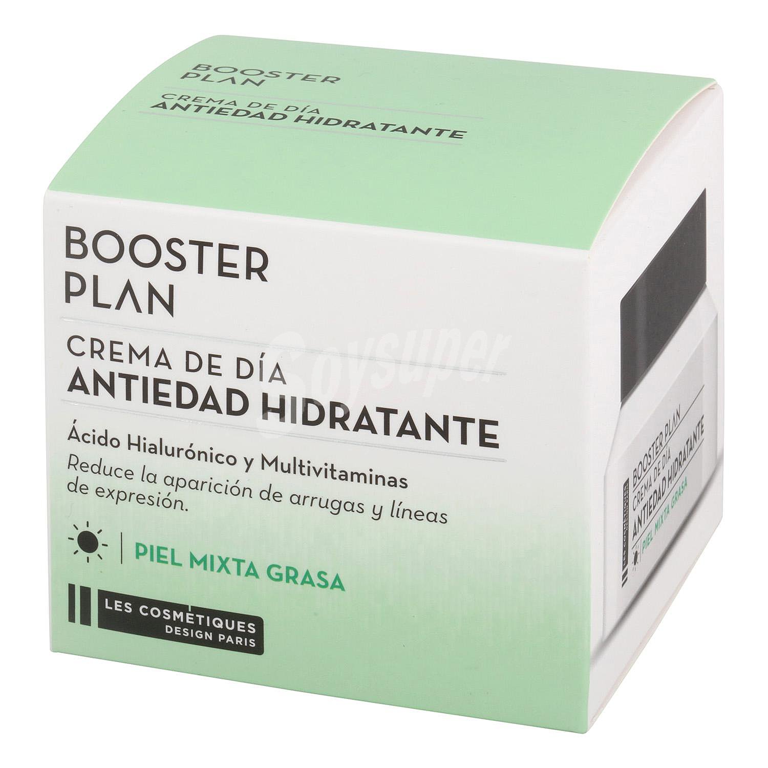 Crema de día antiedad hidratante para pieles mixta grasa Les Cosmetiques Booster Plan