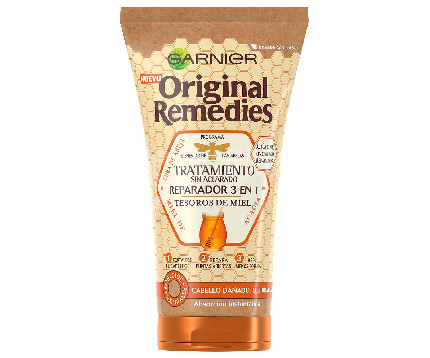 Original remedies Tratamiento reparador 3 en 1 sin aclarado, para cabellos dañados o quebradizos original remedies Tesoros de miel de Garnier