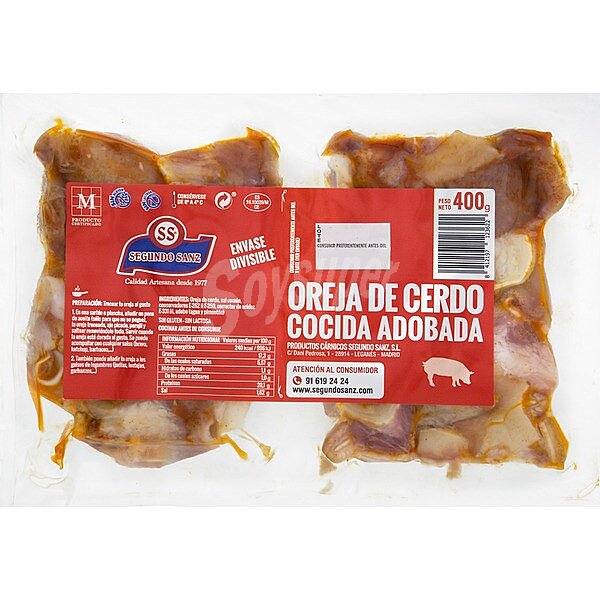 Oreja de cerdo cocida adobada bipack 