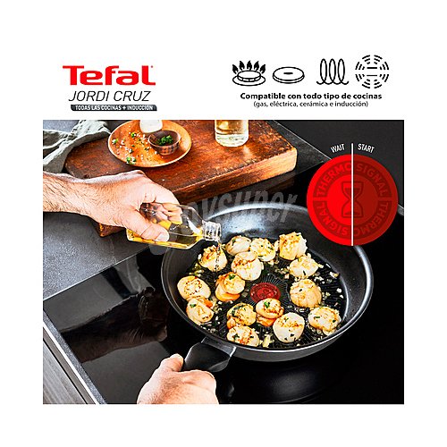 Sartén 24cm de aluminio fundido con antiadherente antirayaduras, Jordi Cruz tefal