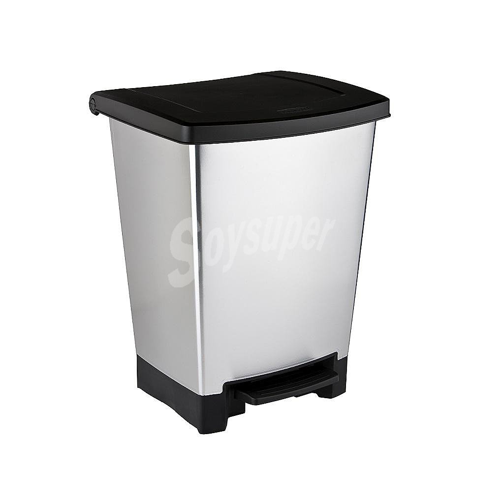 Cubo de basura de Plástico Curver 2 en 1 - negro/gris