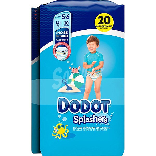 Pañales bañador talla 5-6 para niños de más de 14 kilogramos Splashers