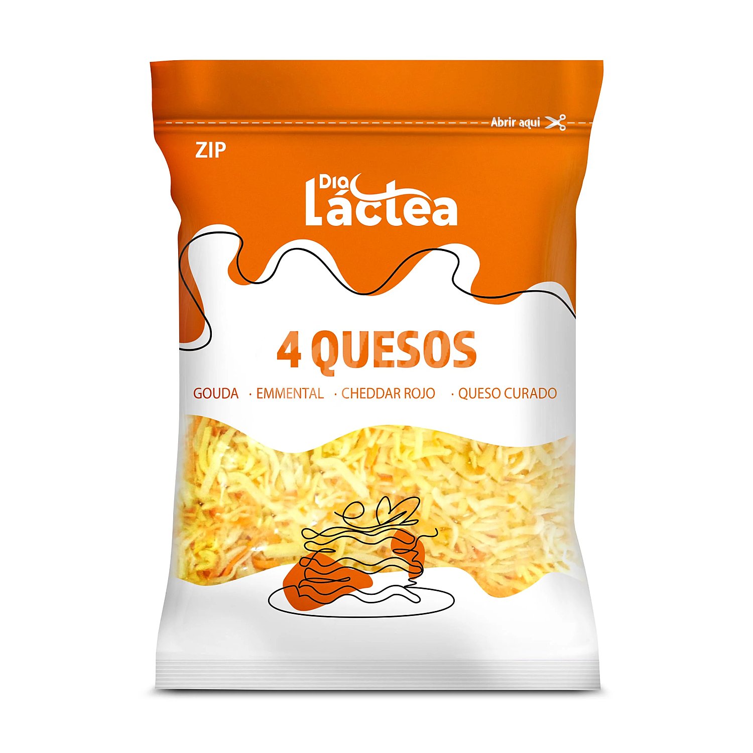 Queso mezcla 4 quesos rallado Dia Láctea