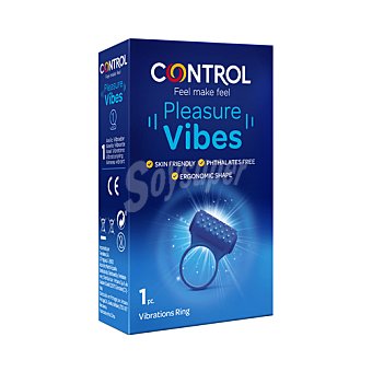 Control Anillo vibrador de silicona médica, con relieve de puntos control Pleasure vibes