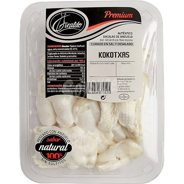 Premium kokotxas de bacalao desalado