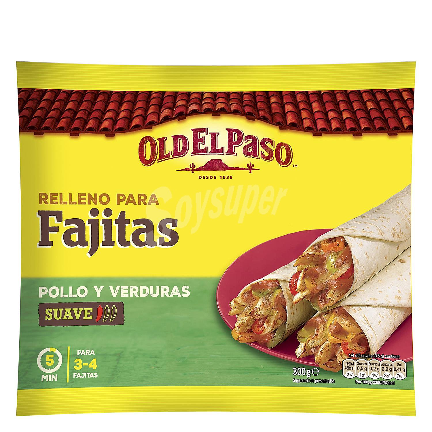 Relleno para fajitas pollo y verduras asadas