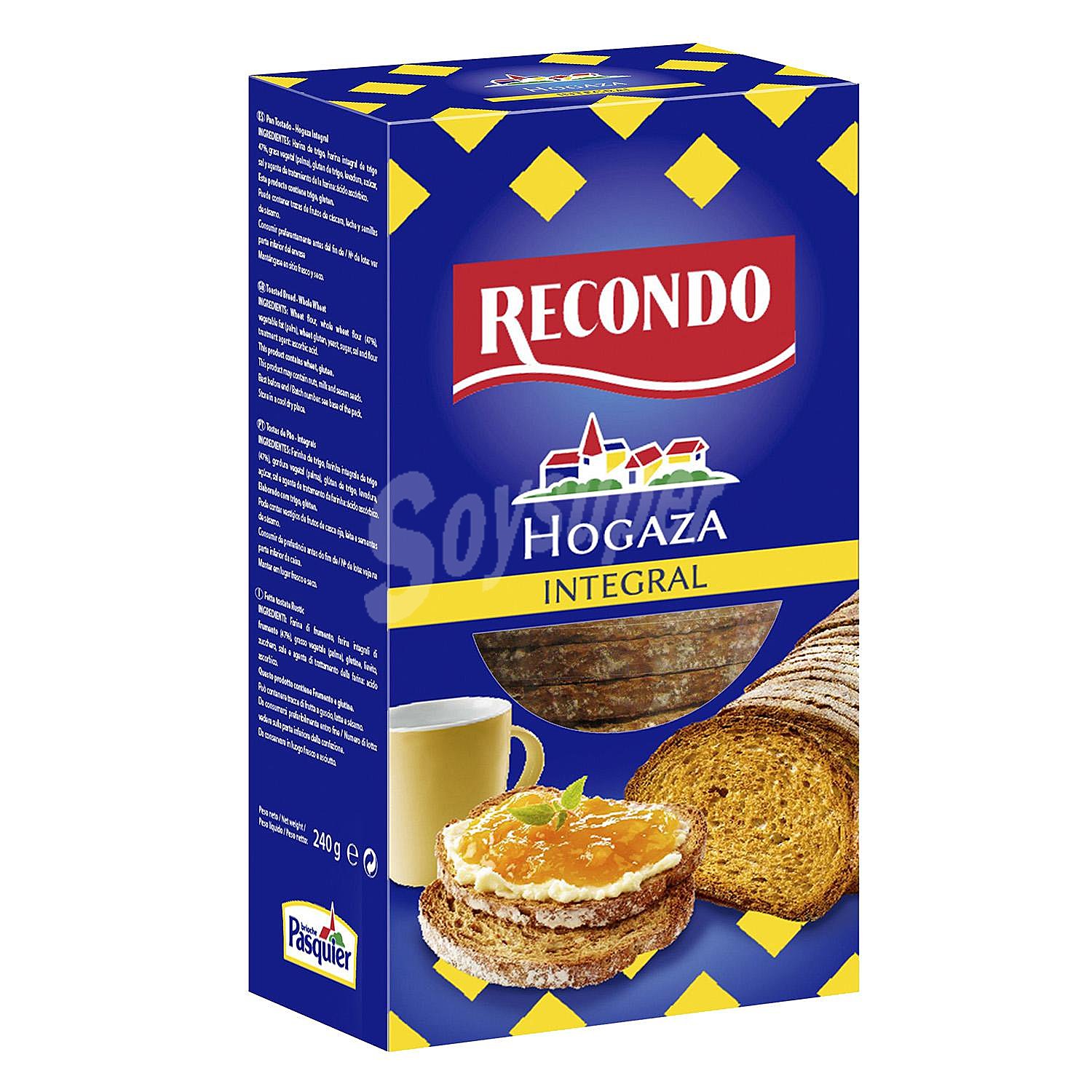 Pan tostado de hogaza integral