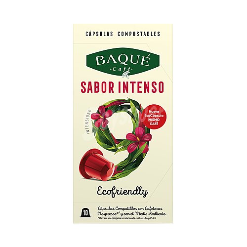 Baqué Café sabor Intenso en cápsulas compatibles con Nespresso baqué