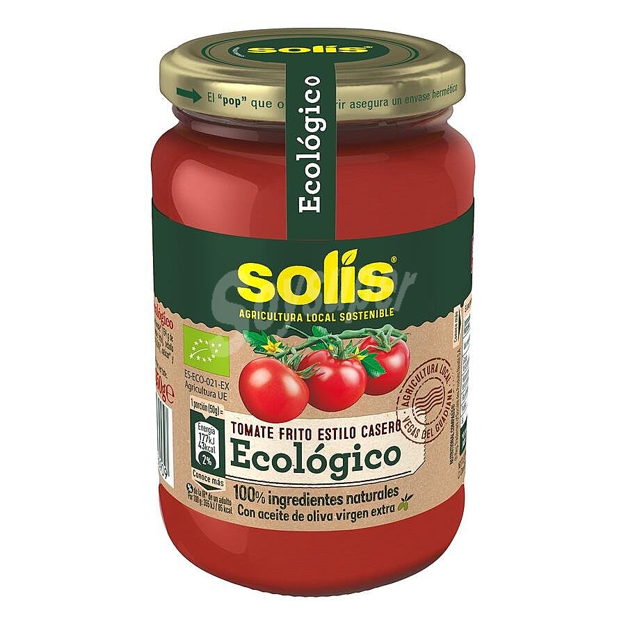 Tomate frito con aceite de oliva ecológico Solis sin gluten y sin lactosa