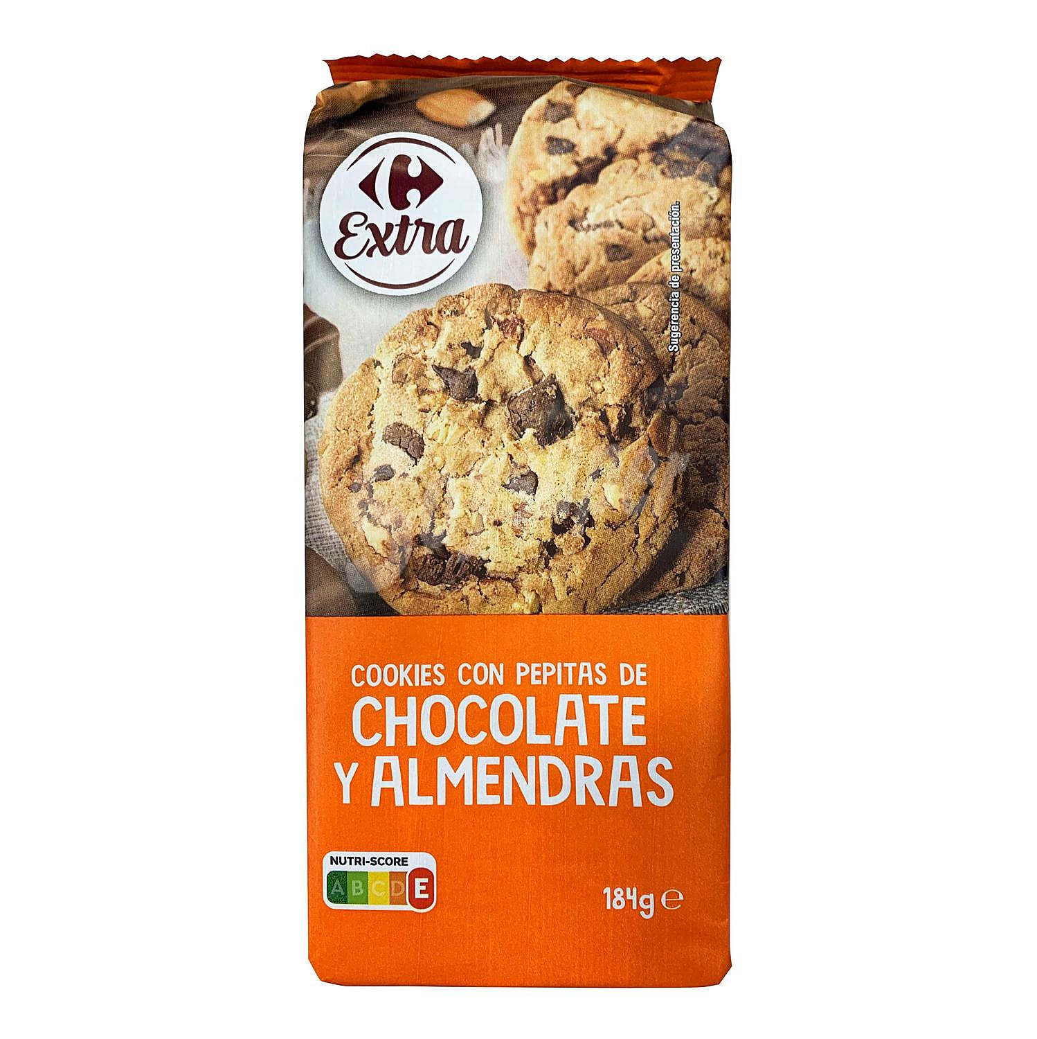 Galletas cookies con pepitas de chocolate y almendras Carrefour Extra