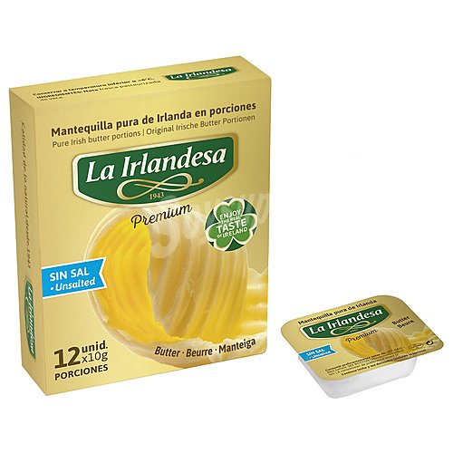 LA irlandesa Pastillas individuales de mantequilla pura de Irlanda sin sal LA irlandesa Premium