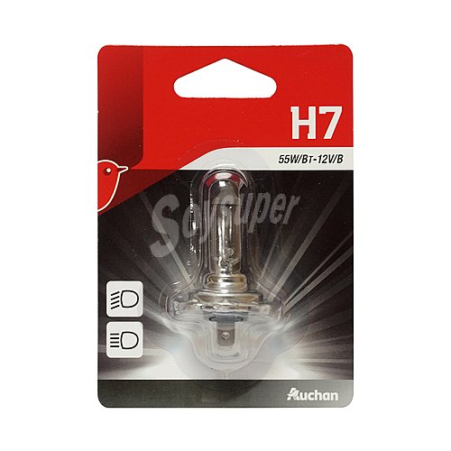 Bombilla halógena para automóvil tipo H7, con potencia de 55W, producto alcampo