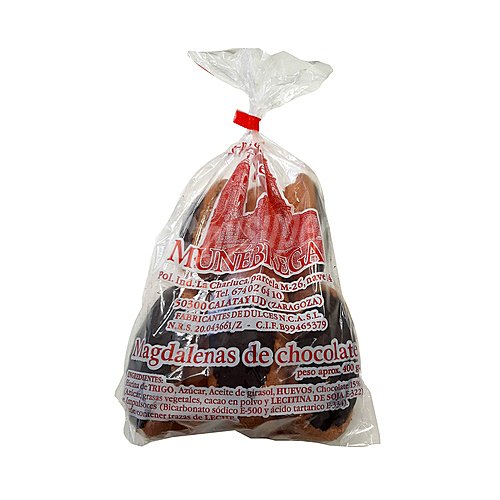 Bolsa de magdalenas con concha de chocolate munebrega