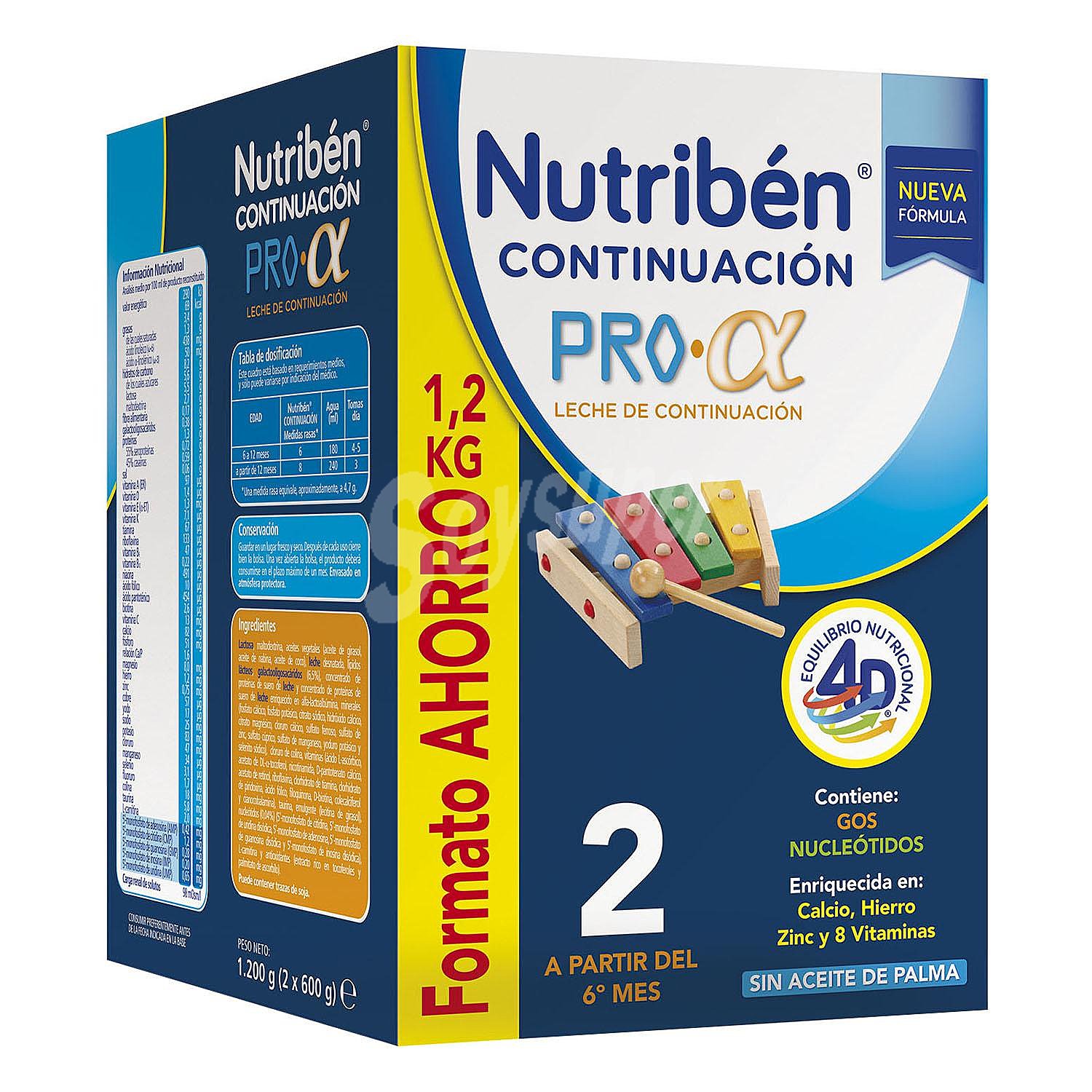 Leche infantil de continuación desde 6 meses Nutribén Pro+ 2