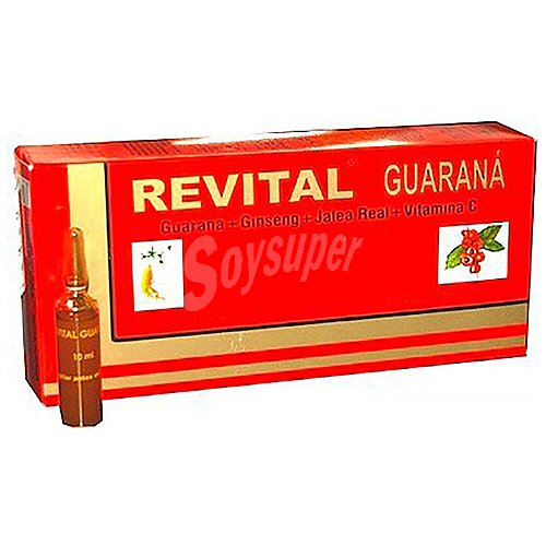 Revital Complemento nutricional en ampollas bebibles con guaraná, ginseng, jalea real y vitamina C revital