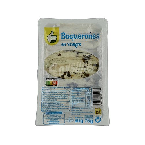 Producto económico alcampo Filetes de boquerón en vinagre y aceite de girasol producto económico alcampo