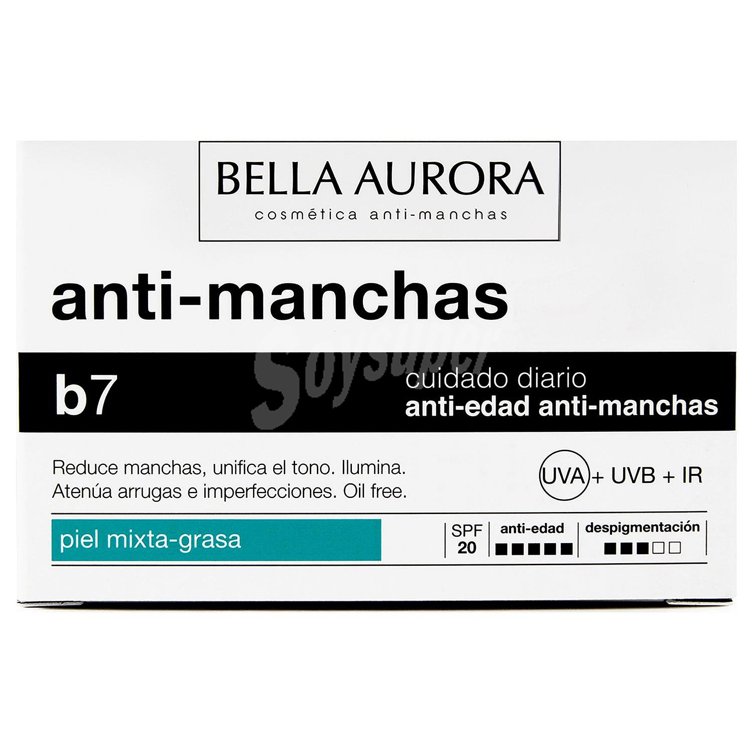 Crema facial B7 cuidado diario anti-edad y anti-manchas SPF20 para piel mixta-grasa Bella Aurora