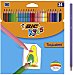 BIC Kids Lápices de Colores para Niños, Óptimo para material escolar,tropicolors, Colores Surtidos, 2,9mm, Material Escolar, Blíster de 24