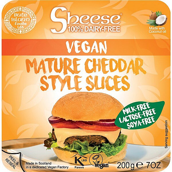 Sheese queso vegetal en lonchas estilo cheddar sin gluten y 100% sin lactosa con aceite de coco