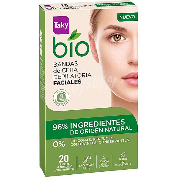 Bio bandas de cera depilatoria facial