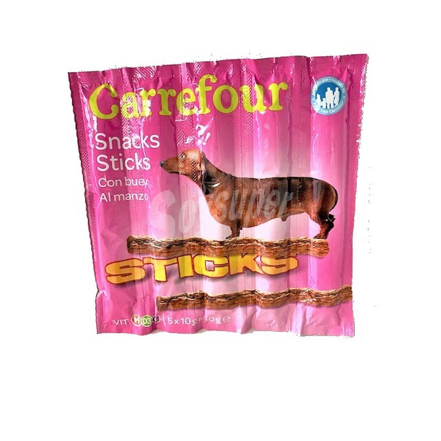 Snacks sticks para perro Carrefour