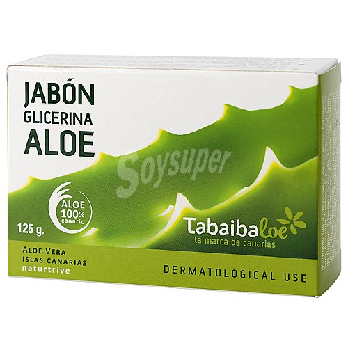 Tabaiba Pastilla de jabón corporal, con aloe vera 100% canario y glicerina tabaiba