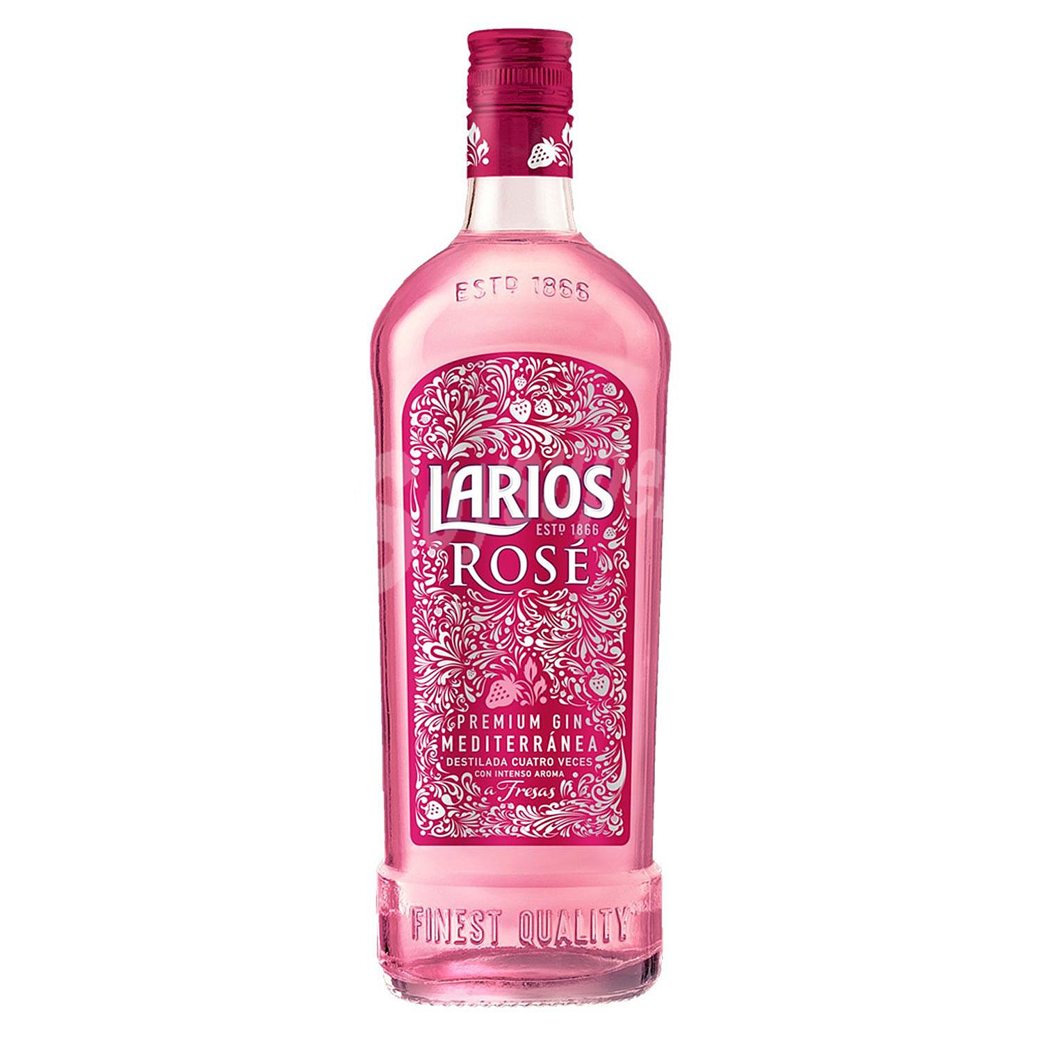 Ginebra premium, destilada cuatro veces y con un intenso aroma a fresas larios Rosé