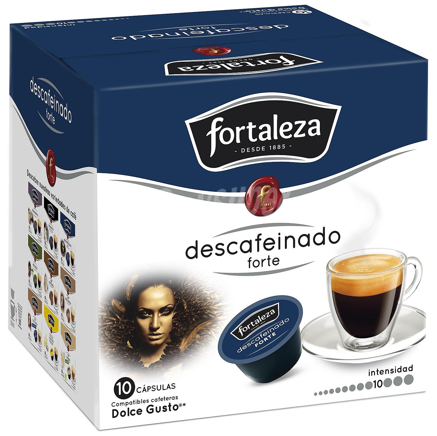 Café descafeinado Forte, Intensidad 10, en cápsulas