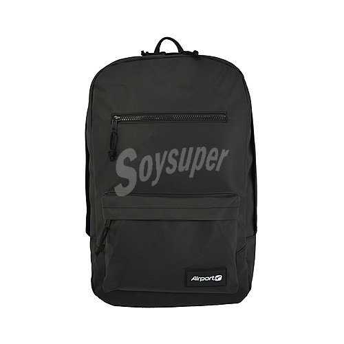 Mochila con varios compartimentos de color negro y capacidad para 20L, airport alcampo