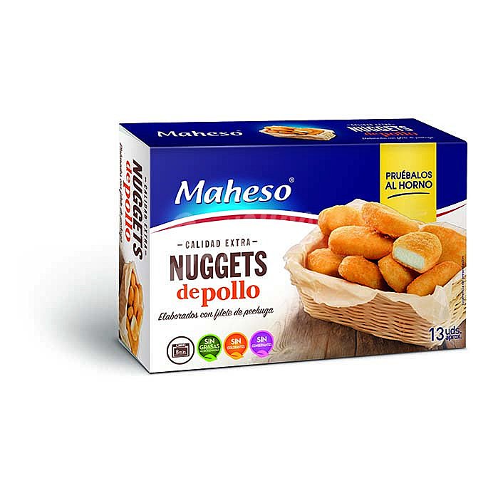 Nuggets de pollo, realizados con filete de pechuga