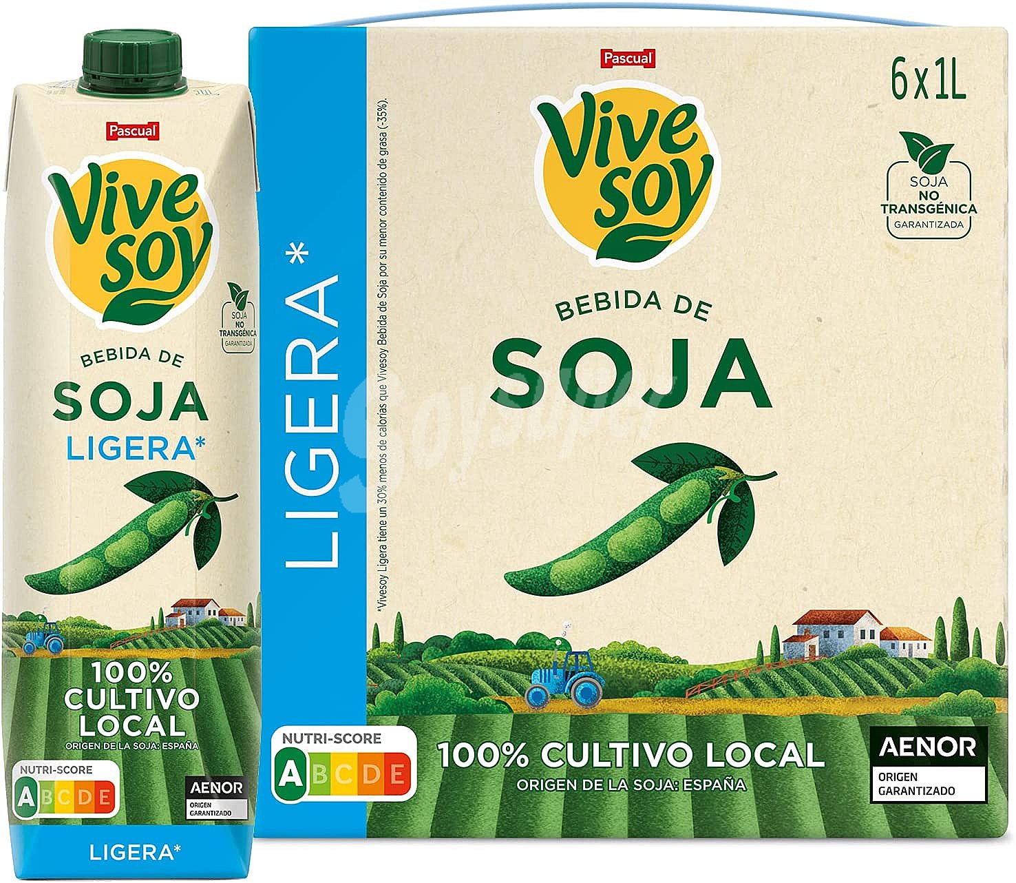 Vivesoy Bebida de soja ligera, de cultivo 100% local vivesoy de Pascual