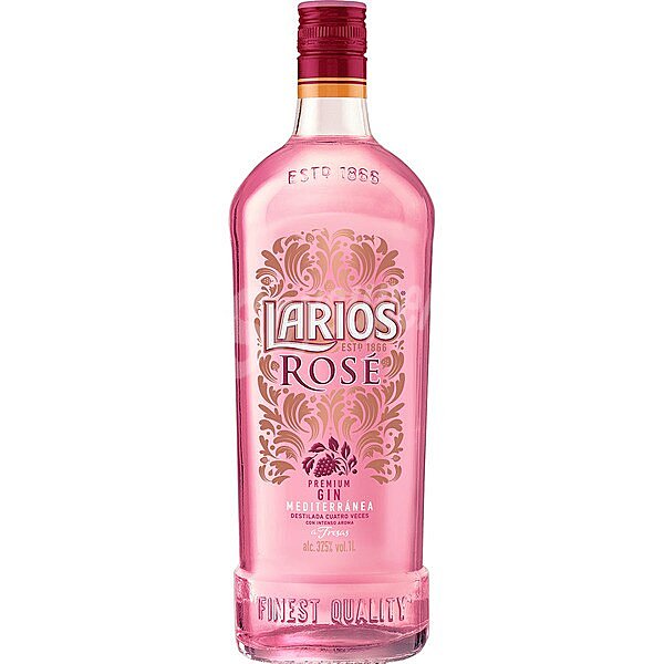 Rosé ginebra premium Mediterránea con aroma a fresas