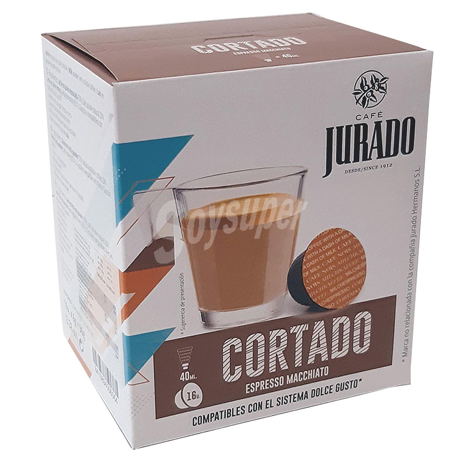 Café espresso cortado en cápsulas Jurado compatible con el sistema sin gluten