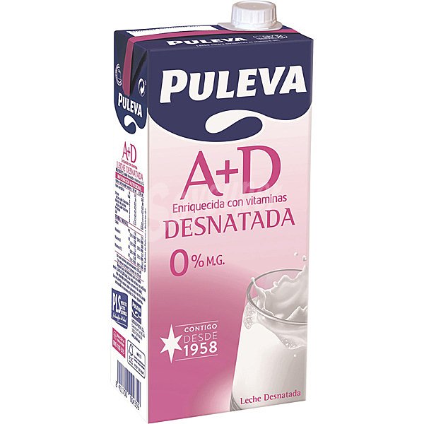 Leche desnatada con vitamina A+D brik 1 l