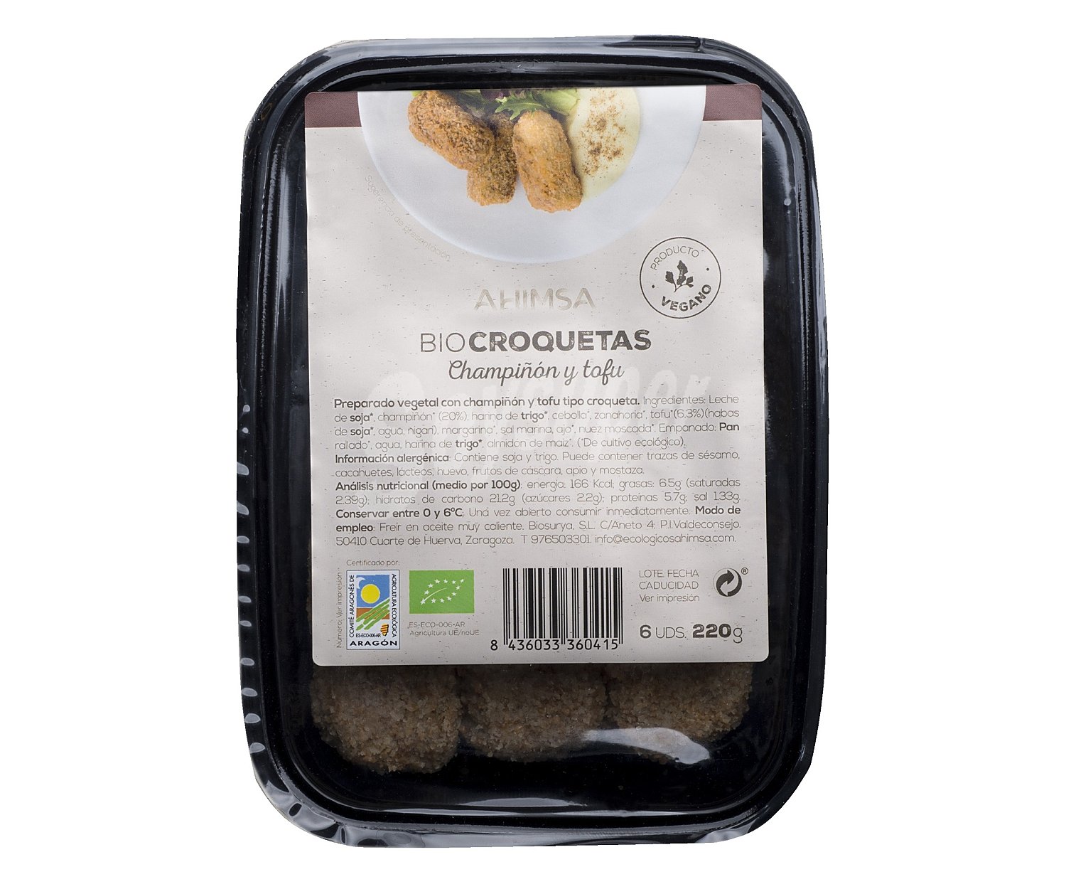 Croquetas de champiñón ecológico y tofu