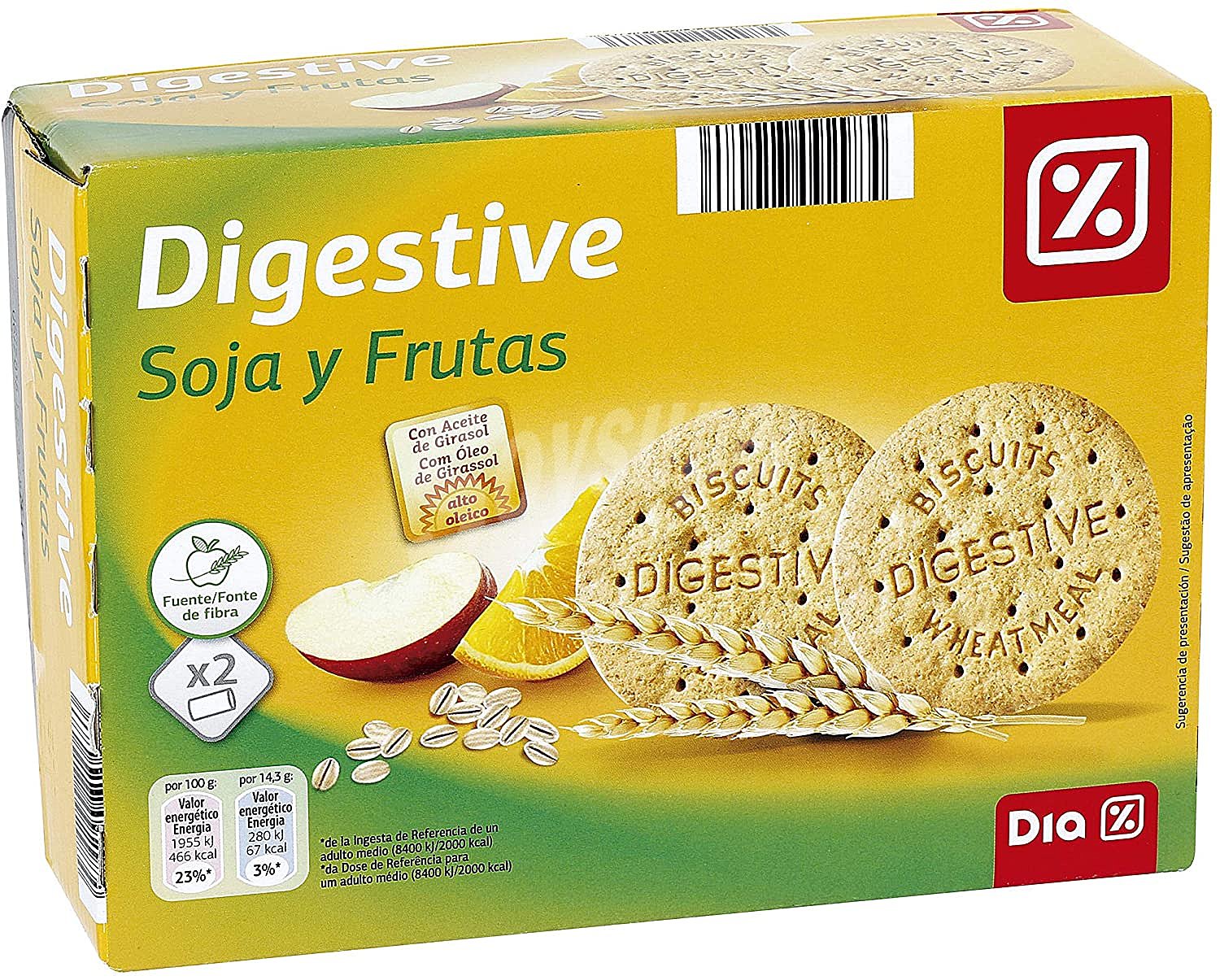 Galleta digestive soja fruta