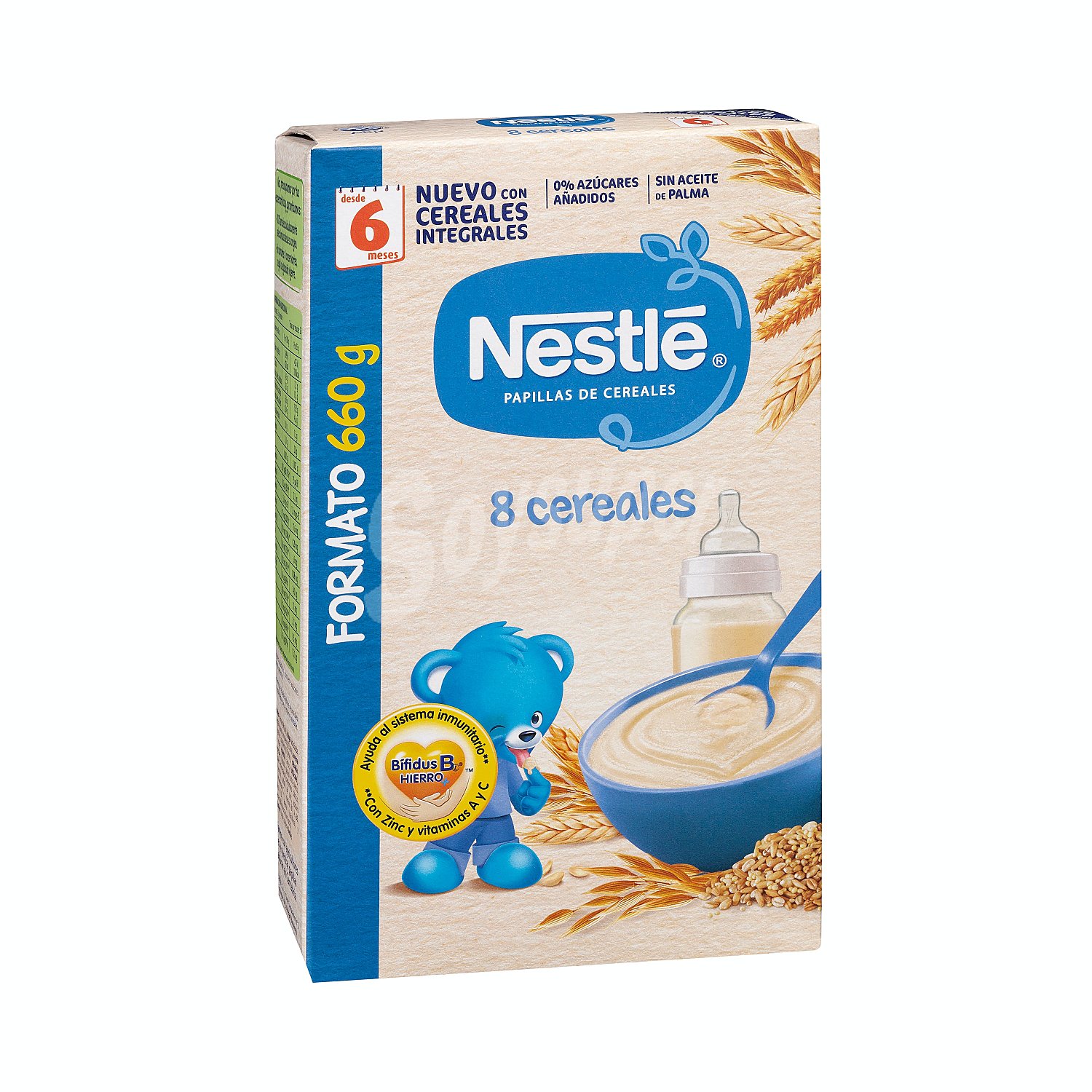 Papilla en polvo de 8 cereales a partir de 6 meses