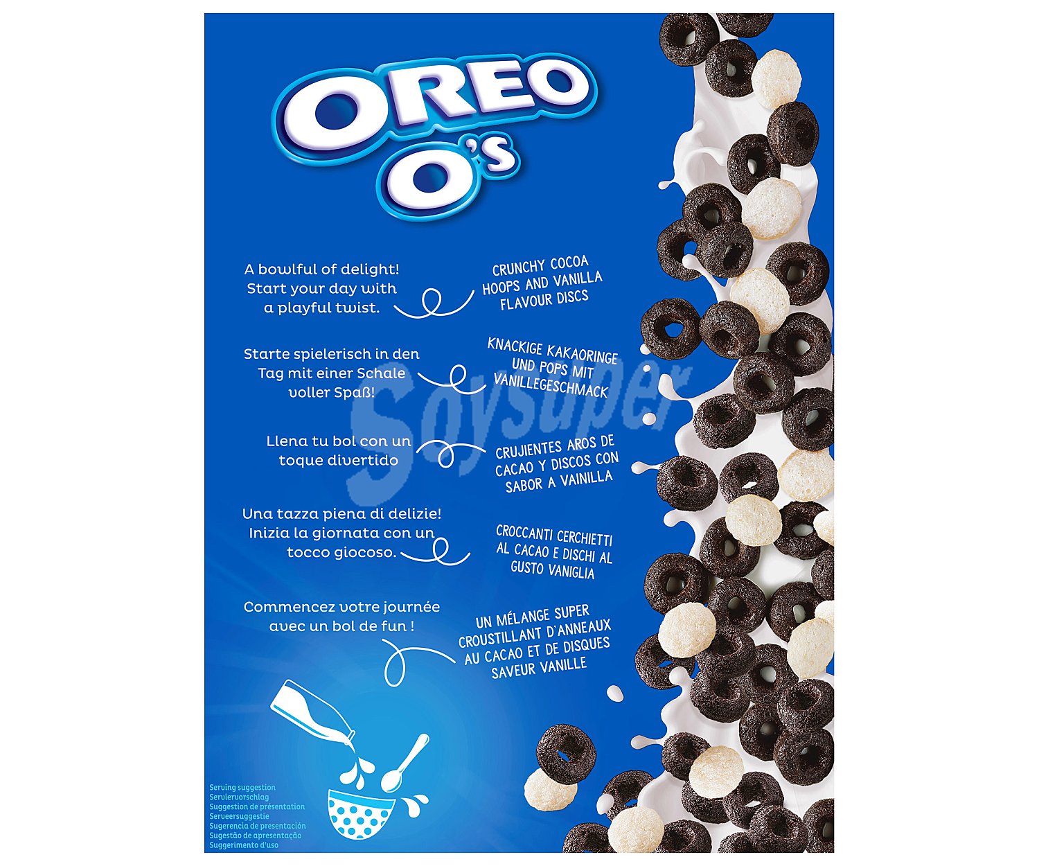 Oreo Cereales de trigo, aros de chocolate sabor vainilla oreo