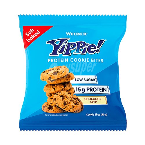 Yippie! Galletitas con proteína de suero de leche y trocitos de chocolate yippie!