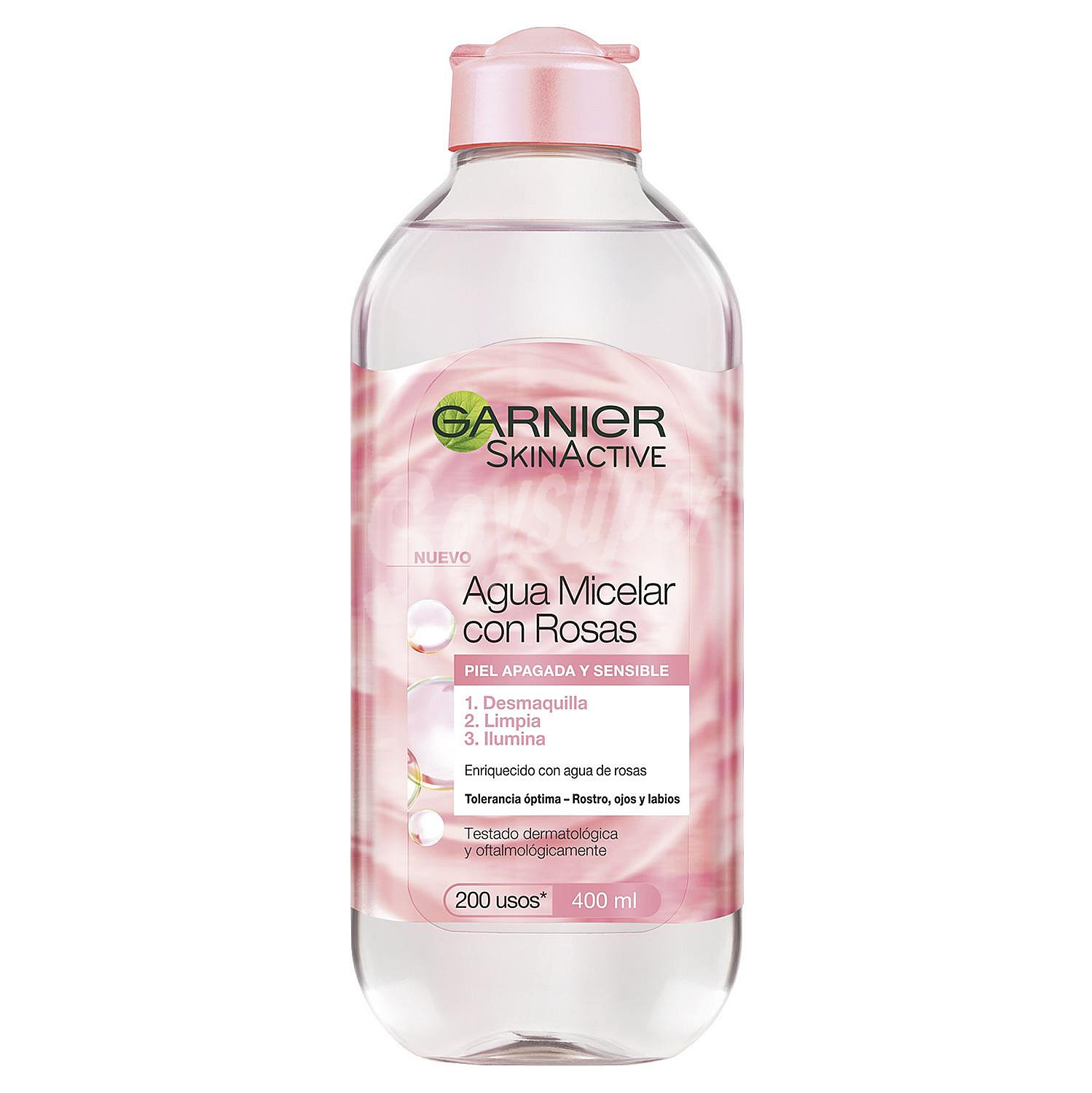 Agua micelar con rosas, para piel apagada y sensible