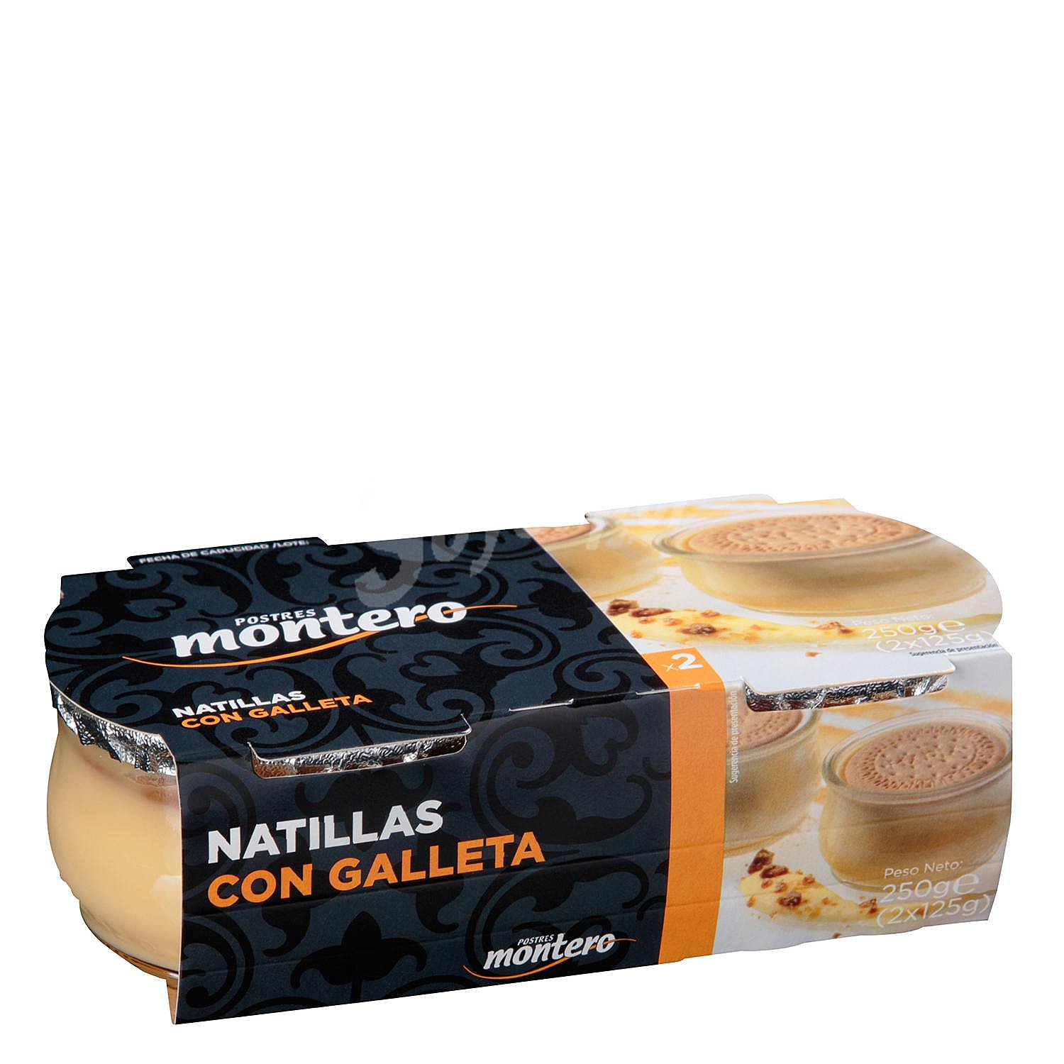 Natillas de vainilla con galleta