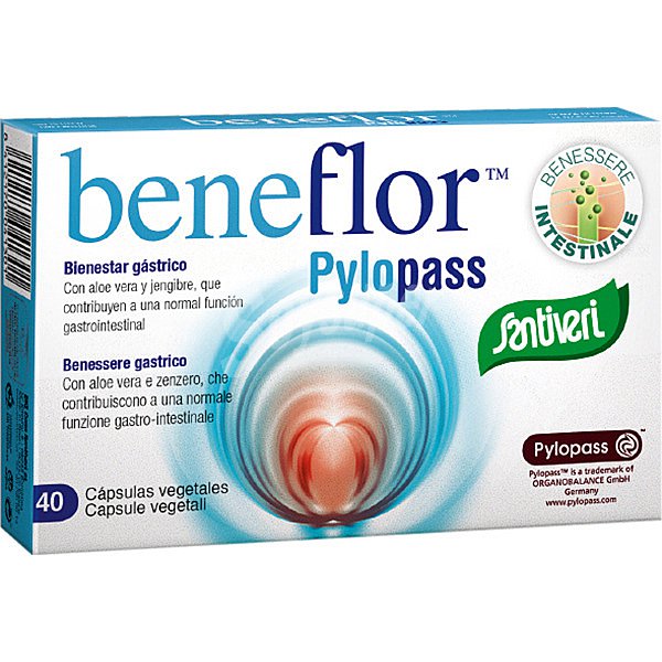 Beneflor Pylopass para el bienestar gástrico con aloe vera y jengibre vegetales