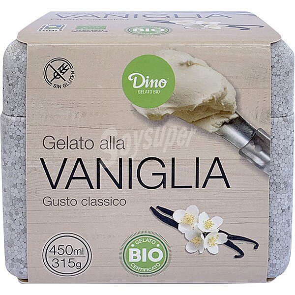 Helado de vainilla ecológico y sin gluten